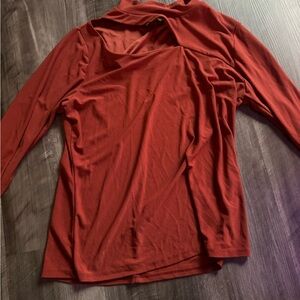 Chic Red Long Sleeve Top